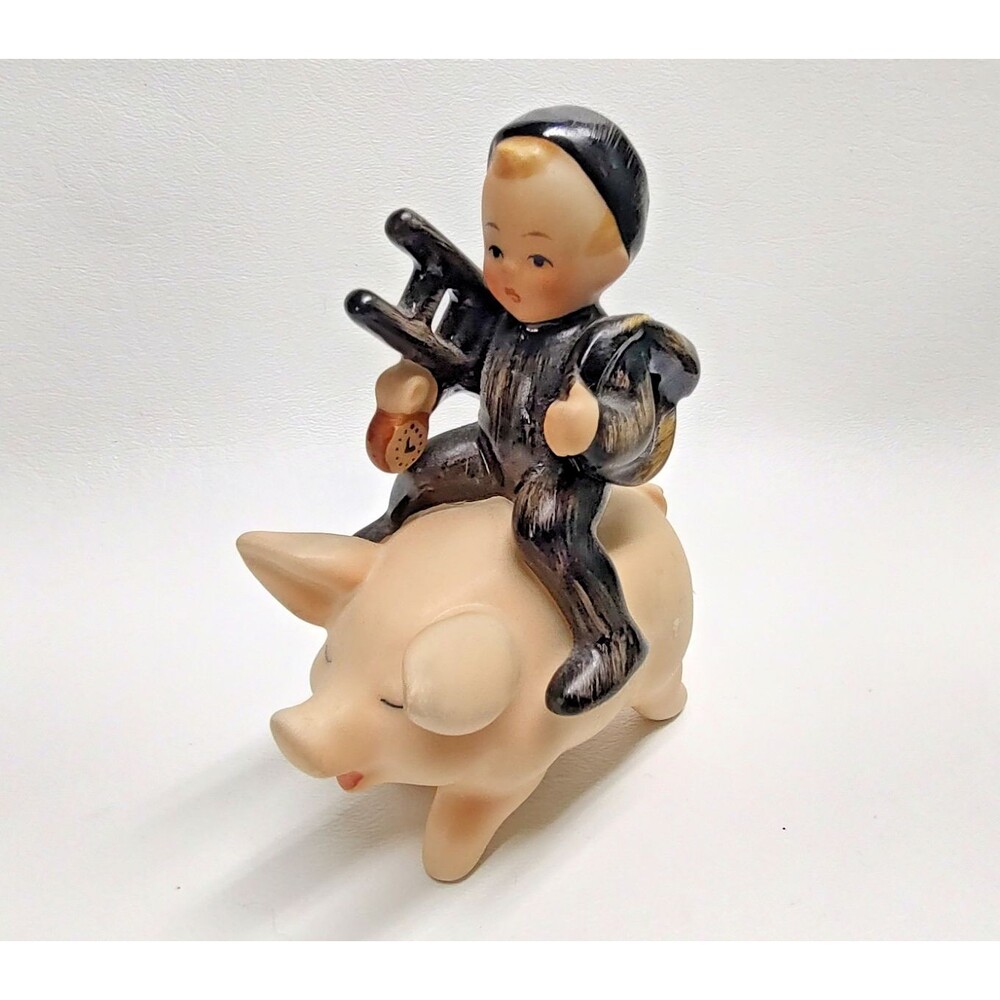 Vintage Hummel Small Boy on Pig Chimney Sweep Goebel 3" Long x 4" Tall